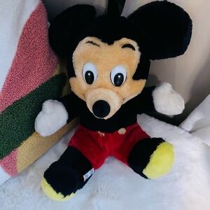 Vintage retro Walt Disney Productions Mickey Mouse Plush 8" Stuffed Animal Korea